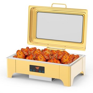 Electric Chafing Dish, 9 QT Full Size Touch Screen Chafing Dishes for Buffet Roll Top Set Food Servers and Warmer with Glass Lid for Catering, Partie - 1 of 4