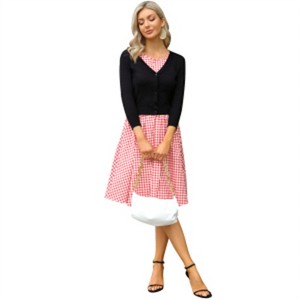 Clearlove Women's Cropped Bolero Cardigan – 3/4 Sleeve V-Neck Basic Classic Casual Button Down Knit Soft Sweater Top - 1 of 4