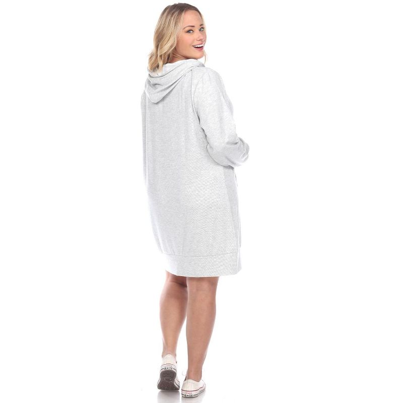 Women's Plus Size Hoodie Sweatshirt Dress - White Mark, 3 of 4