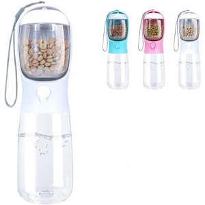 Pet Cat Dog Water Bottle with Food Container, Portable 2 in1 Dog Water Bottle Cup Built in Filter, Outdoor Portable Large Capacity Water Dispenser - 1 of 4
