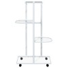 vidaXL White Iron 4-Floor Flower Stand with Wheels, Durable Plant Rack with Strong Frame and Versatile Storage Shelf, 17.3"x9.1"x31.5" - 3 of 4