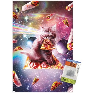 Trends International James Booker - Outer Space Pizza Cat Unframed Wall Poster Prints - 1 of 4