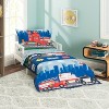 EVERYDAY KIDS 4 Piece Toddler Bedding Set -Fire and Police Rescue- Includes Comforter, Flat Sheet, Fitted Sheet and Reversible Pillowcase - 2 of 4