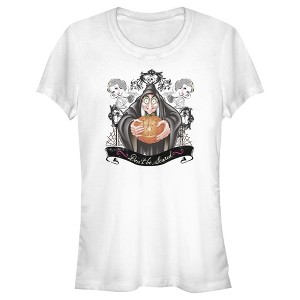 Juniors Womens Snow White and the Seven Dwarves Evil Queen Pumpkin T-Shirt - 1 of 4