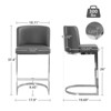 Bekrvio 26" Counter Height Bar Stools - with Back & C-Shaped Metal Frame, Upholstered Chairs for Kitchen Island, Home Bar, Pub - 2 of 4