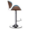 WyndenHall Avondale Bentwood Adjustable Swivel Bar Stool Blue Linen: Mid-Century Modern, Metal Legs, Polyester Upholstery - image 4 of 4