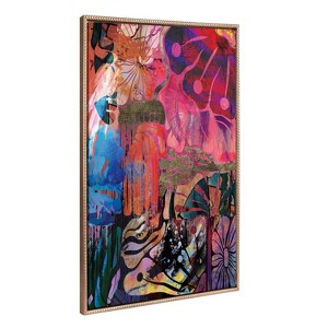 28"x38" Sylvie Beaded NC Abstract 612 Framed Canvas by Nikki Chu Gold - Kate & Laurel All Things Decor - 1 of 4