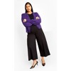 Women's Plus Size Fluffy Button Cardigan - royal purple | CITY CHIC - 3 of 4