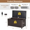 Costway 50 Gallon Patio Rattan Wicker Storage Deck Box Container Wheels W/Liner - 4 of 4
