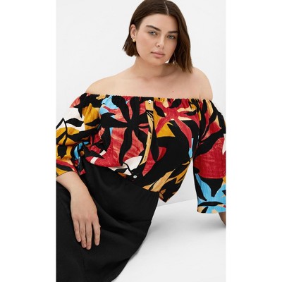 Women's Plus Size Maiya Print Top - multi print | CITY CHIC