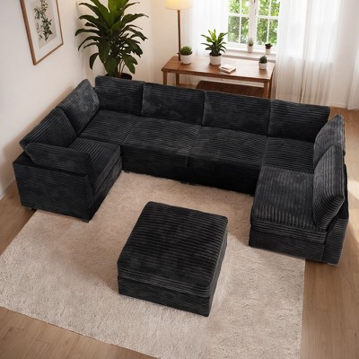 XIZZI Luxury Modular Sectional Sofa Couch, Oversized Cloud Couch for Living Room, Deep Seat Upholstered Convertible Sleeper Sofa