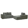L-Shaped Modern Corduroy Sectional Sofa Set with 5 Pillows, 110" Modular Sofa for Living Room or Bedroom, Free Combination Design with Right Chaise - 3 of 4
