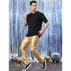 Lars Amadeus Men's Metallic Slim Fit Night Club Disco Shiny Faux Leather Pants - 3 of 4