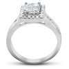 Pompeii3 1 Ct TDW Princess Cut Halo Diamond Engagement Wedding Ring Set 10k White Gold - 4 of 4