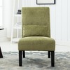 Lyngins Chenille Accent Chair with Solid Wood Legs, Armless Chair with Pillow, Padded Comfy Reading Chair, Upholstered Living Room Chair - 2 of 4