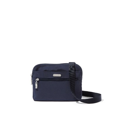 baggallini Double Zip Medium Crossbody - FRENCH NAVY