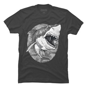 Men's Design By Humans Great White Shark BW By MudgeStudios T-Shirt - 1 of 4