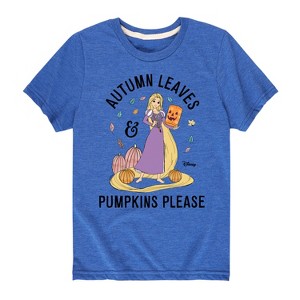 Girls' - Disney Princess - Autumn Leaves and Pumpkins Please Short Sleeve Graphic T-Shirt - 1 of 4