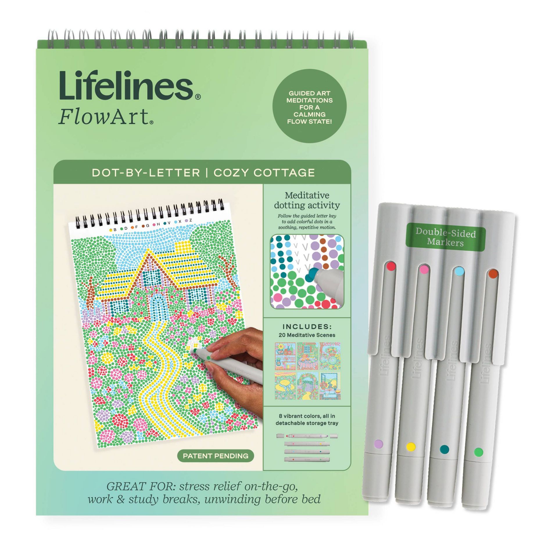 Lifelines 1"x10.3" Dot-By-Letter Cozy Cottage Coloring Book