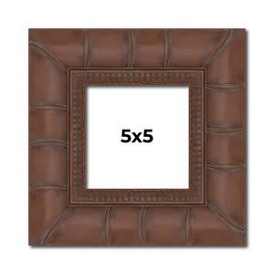PosterPalooza | 5x5 Wide Bamboo Picture Frame, UV Acrylic, 4 Finishes - Brown, Black, Silver, and Natural - 1 of 4