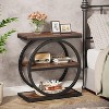 Tribesigns 3-Tier Narrow End Table, Wood Side Table with Black Metal Frames, Industrial Slim Nightstand and Bedside Table - 4 of 4