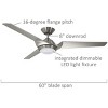 Luminance Kathy Ireland Home Sweep Eco 60" Ceiling Fan with Light Kit, Brushed Steel, 6-Speed Wall Control - 2 of 4