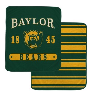 NCAA Baylor Bears Varsity Plaque Double Sided Royal Plush Blanket - 1 of 1