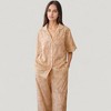 Anna-Kaci Lounge Women's Floral Lace Trim Pajama Set Short Sleeve Button Top with Matching Wide Leg Lounge Pants - 4 of 4