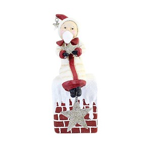Dee Harvey 11.25 In Chimney Sitting Santa Christmas Stars Figurines - 1 of 3