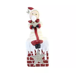 Dee Foust-Harvey 11.25" Chimney Sitting Santa Christmas Stars  -  Decorative Figurines