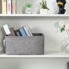 Aoibox Fabric Storage Bins Medium 3 Pack Grey Foldable Organizer Baskets for Closet Nursery Shelves Home Decor - 3 of 4