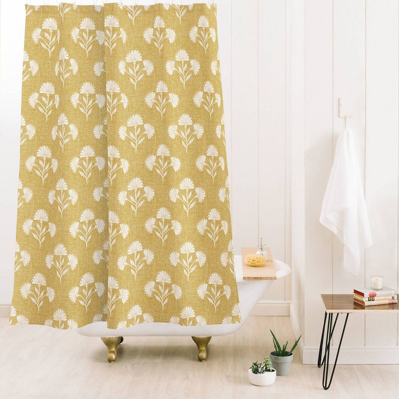 Schatzi Brown Suri Floral Shower Curtain Yellow - Deny Designs, 3 of 5