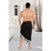 LA LEELA Men's Swimwear Cover Up Summer Pareo Sarong One Size Tropical Black - 4 of 4