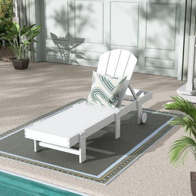 WestinTrends Malibu Adirondack Poly Reclining Chaise Lounge With Wheels