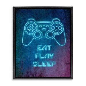 Stupell Industries 31"x25" Kids' Eat Play Sleep Neon Wall Art Framed - 1 of 4
