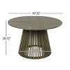 47" Acacia Wood Round Outdoor Dining Table for 6, Modern Extra-Large Patio Table for Backyard, Balcony, or Lawn – Koiai - 4 of 4