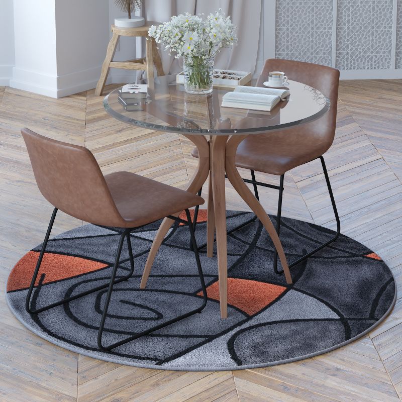 Flash Furniture Jubilee Collection Modern Abstract Pattern Area Rug - Olefin Rug with Jute Backing - Living Room, Bedroom, & Family Room, 4 of 11