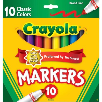 Crayola Classic Fine Line Markers, Assorted Colors - 10 count