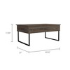 NicBex Coffee Tables for Living Room Lift Top Rectangle Modern Coffee Table with Spacious Top Surface and 2 Metal Legs, Dark Walnut - 2 of 4
