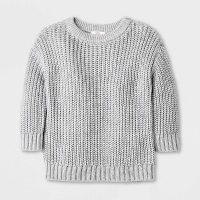 Image of Baby Shaker Pullover Sweater - Cat & Jack™ Light Gray 3-6M