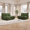 SYFERLORY Soft Beanbag Chair Set of 2，Bean Bag Chairs for Teens with High-Resilience Foam, Non-Slip Base Floor Lounge Sofa,Living Room,Green - 2 of 4