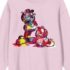 Garfield Paint-Stained Cat Crew Neck Long Sleeve Cradle Pink Adult Sweatshirt - 2 of 2