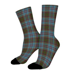 Scottish Clan Anderson Tartan Women Printed Crew Socks Funny Funky Socks Soft Polyester Novelty Gifts for Artists Men - 1 of 1
