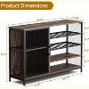 Wine Bar Cabinet With Power Outlets Industrial Coffee Cabinet for Liquor and Glasses, Dining Room Bar Cabinet with 4-Tier Storage Shelves & Led - 2 of 4