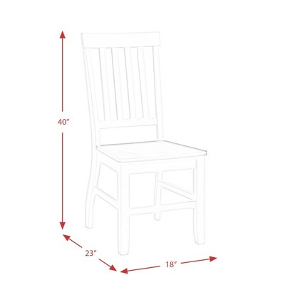Gray and White Wooden Slat Back Side Chair