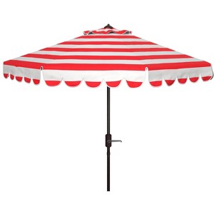 Maui Single Scallop Striped 9Ft Crank Push Button Tilt Umbrella - PAT8011 - Safavieh - 1 of 4
