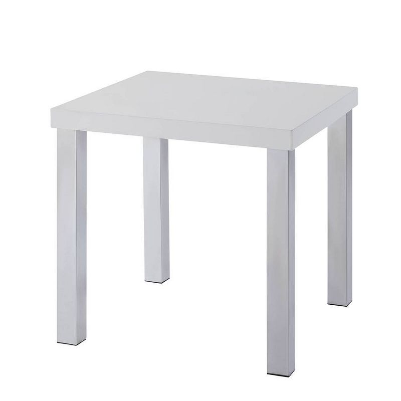 22&#34; Harta Accent Table White High Gloss/Chrome - Acme Furniture, 6 of 7