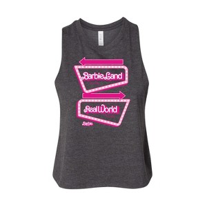 Women's - Barbie - Barbieland Real World This Way Signs Graphic Racerback Tank - 1 of 3
