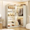 Aheaplus Corner Closet Organizer with 2 Hanging Rods, Walk-In Closet System with Shoe Rack - 2 of 4