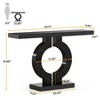 Lirago 43" Mirrored Console Table with O-Shaped Base-Modern Silver Sofa Table Easy Assembly Black - 4 of 4
